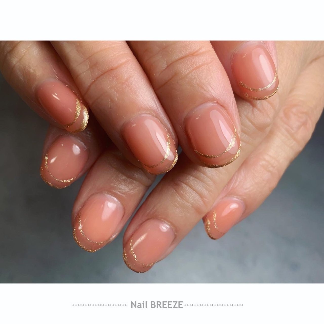 オールシーズン ハンド フレンチ ショート ベージュ Nail Breezeのネイルデザイン No ネイルブック