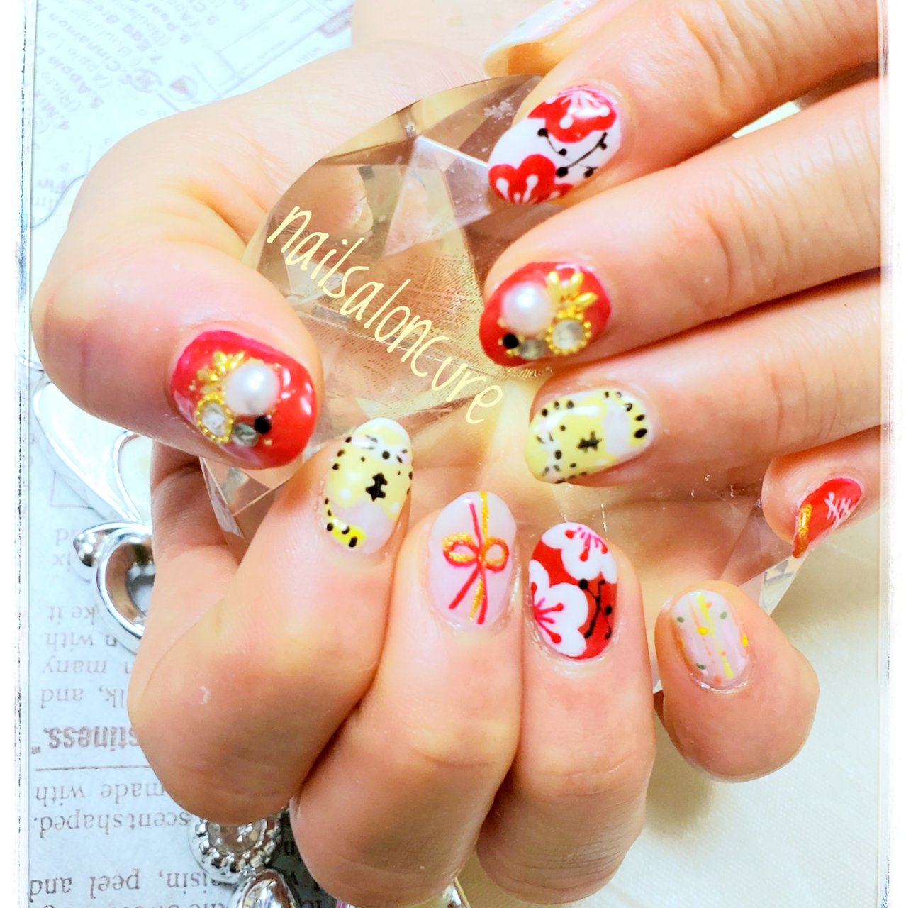 お正月 ハンド アニマル柄 和 ショート Nailsaloncureのネイルデザイン No ネイルブック