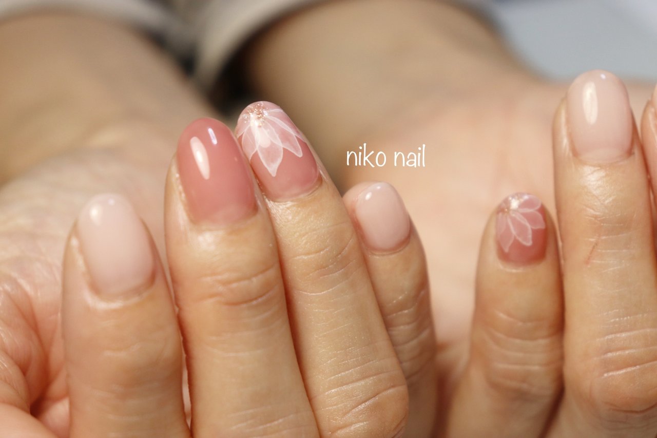 ハンド ワンカラー たらしこみ ジェルネイル お客様 Niko Nail Emiのネイルデザイン No ネイルブック