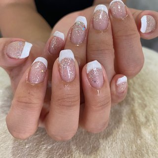 夏 白フレンチのネイルデザイン ネイルブック