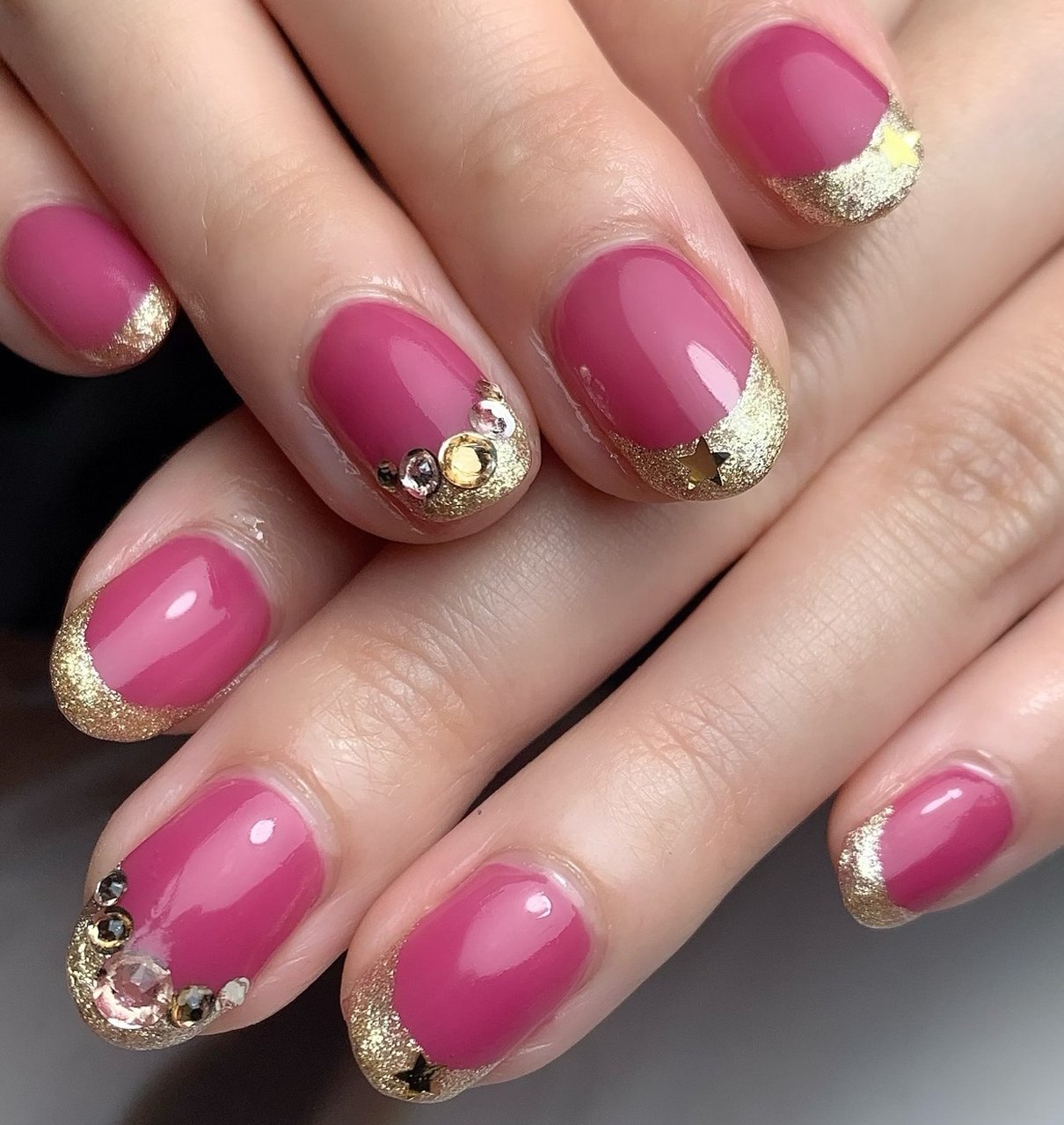 春 冬 ハンド フレンチ ピンク Bijou Nailのネイルデザイン No ネイルブック