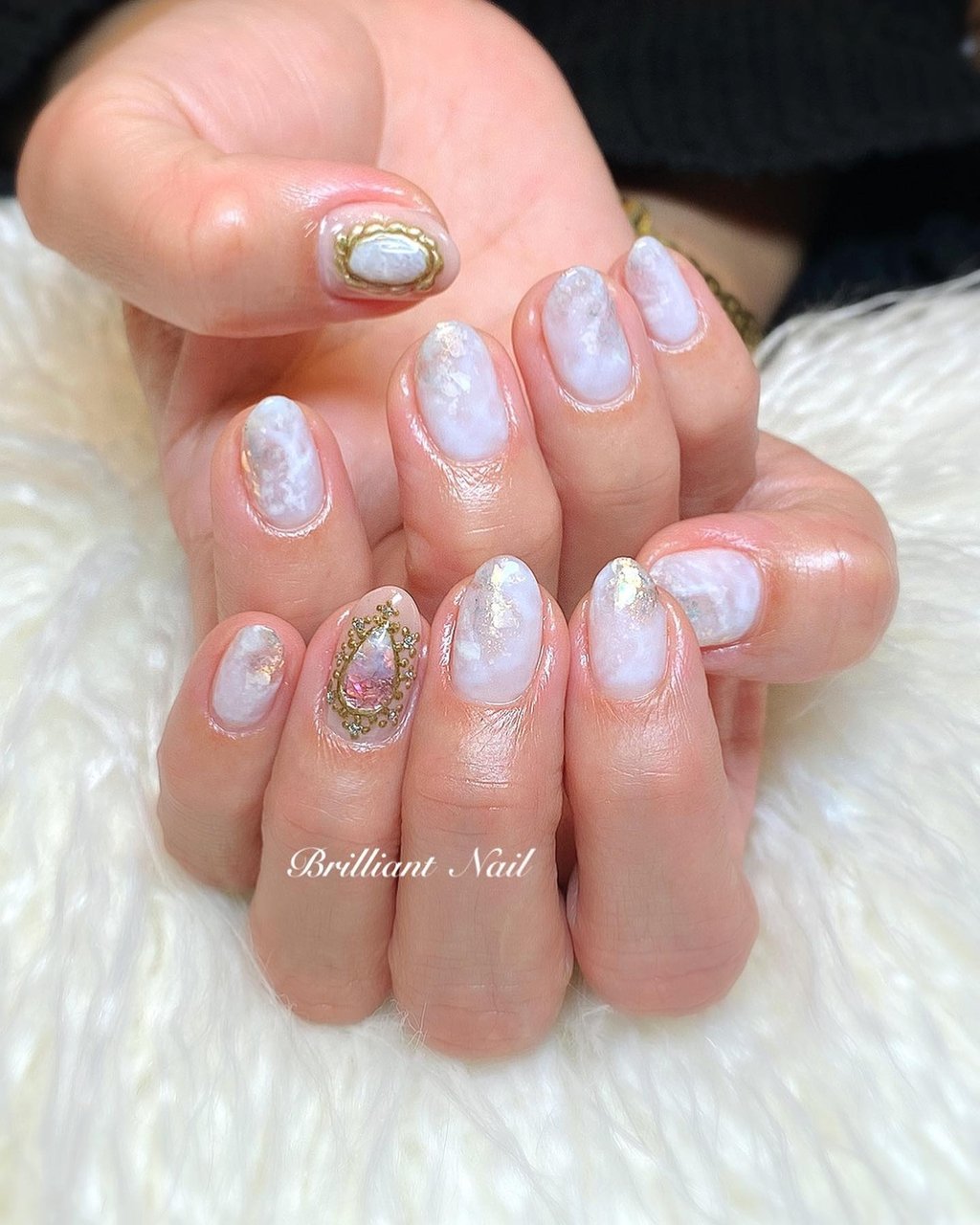 オールシーズン 成人式 オフィス ブライダル ハンド Brilliantnailのネイルデザイン No ネイルブック