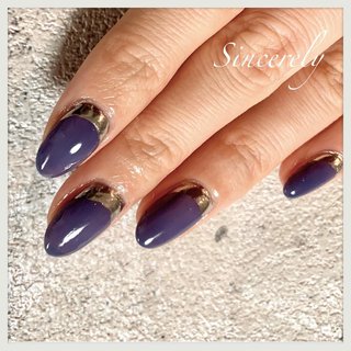 グレイッシュパープルのネイルデザイン ネイルブック