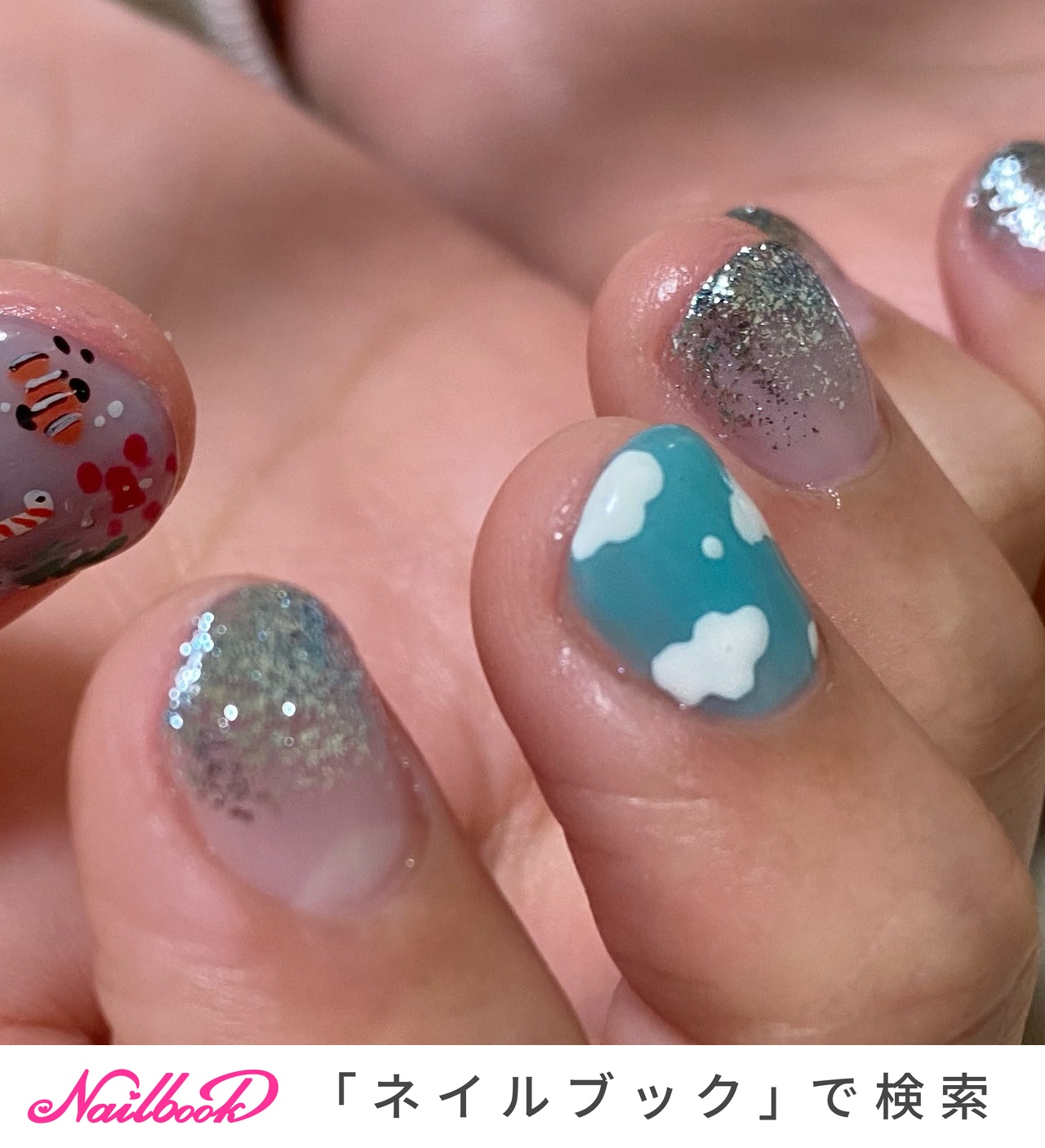 水族館ネイルのネイルデザイン ネイルブック