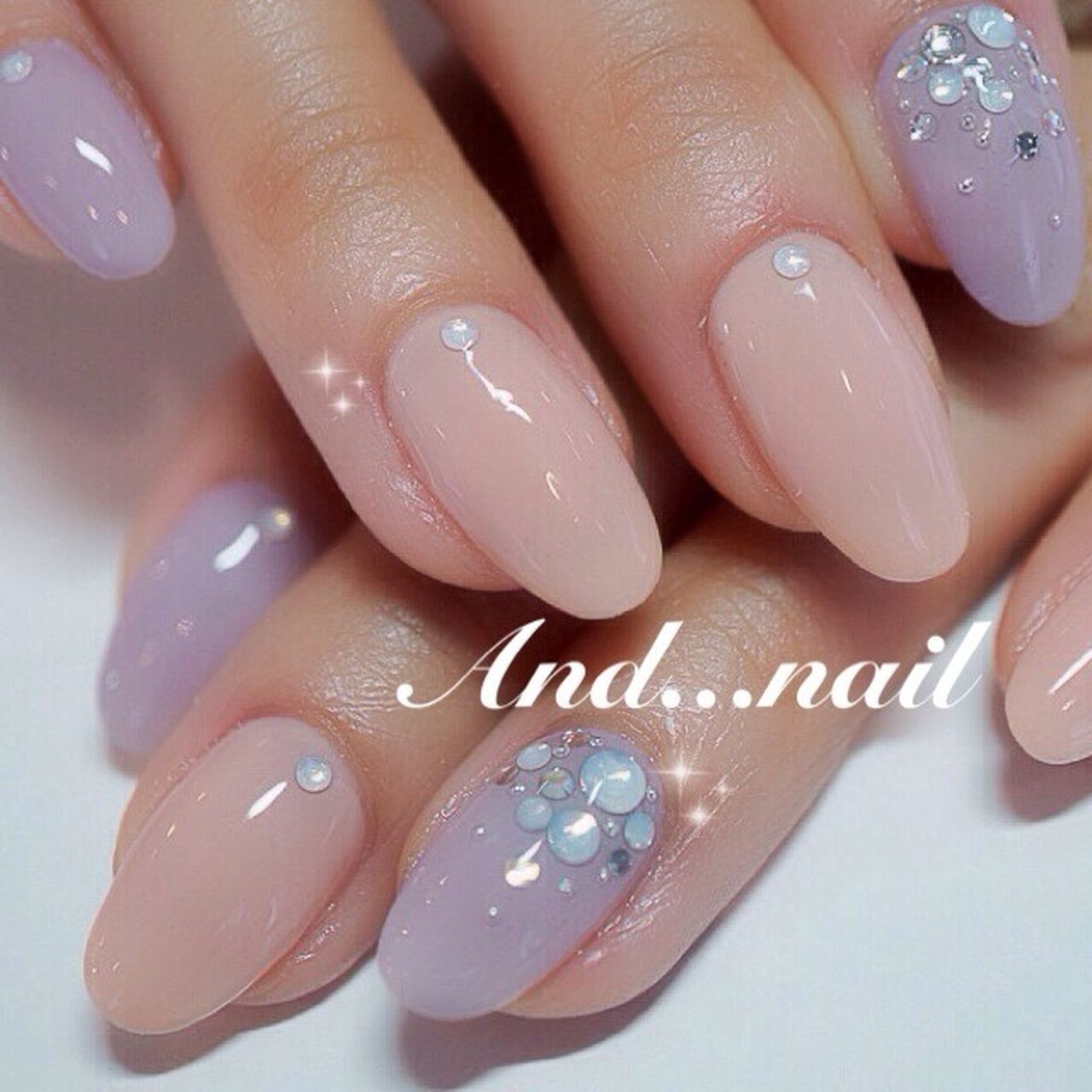 春 ハンド パープル ジェルネイル お客様 白川麻里 神戸アンドネイルのネイルデザイン No ネイルブック