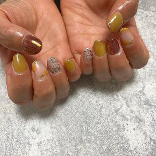 ミモザネイルのネイルデザイン ネイルブック