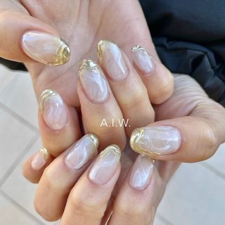 ホワイト大理石ネイルのネイルデザイン｜ネイルブック