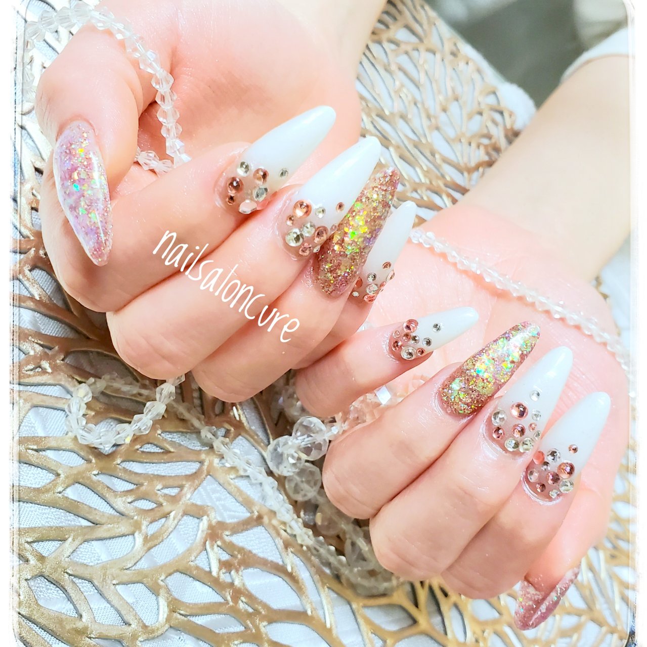 オールシーズン 成人式 ブライダル パーティー ハンド Nailsaloncureのネイルデザイン No ネイルブック