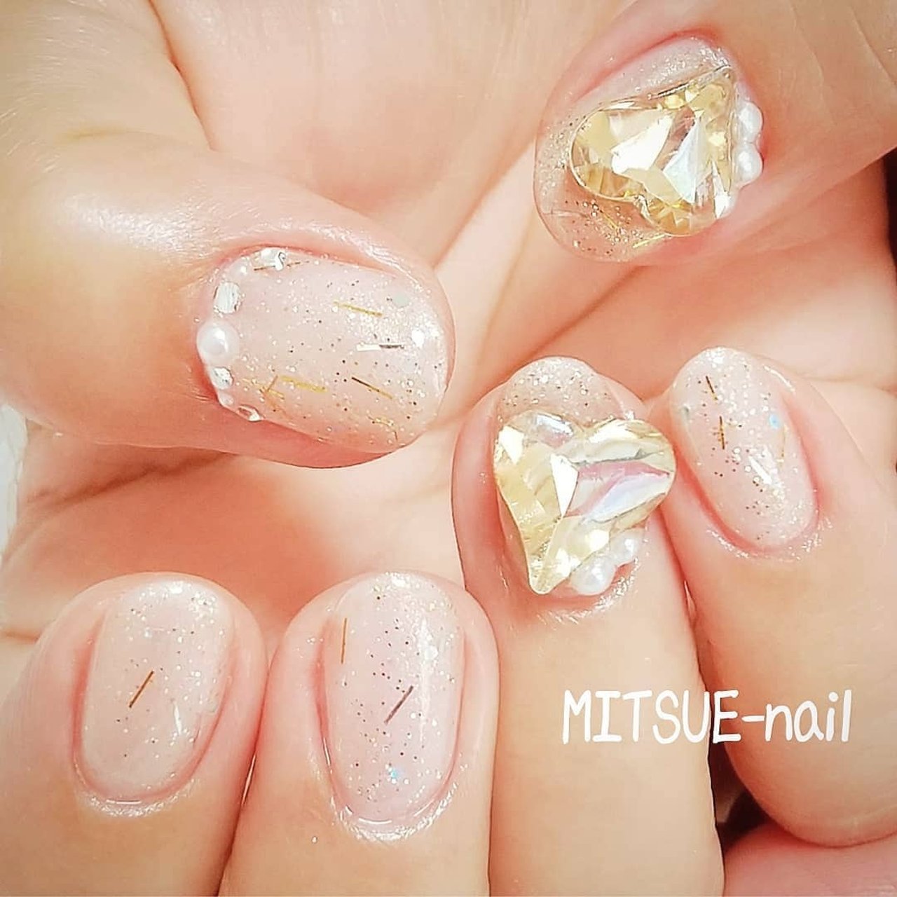 冬/オールシーズン/パーティー/ハンド/ビジュー - MITSUE-NAILのネイル