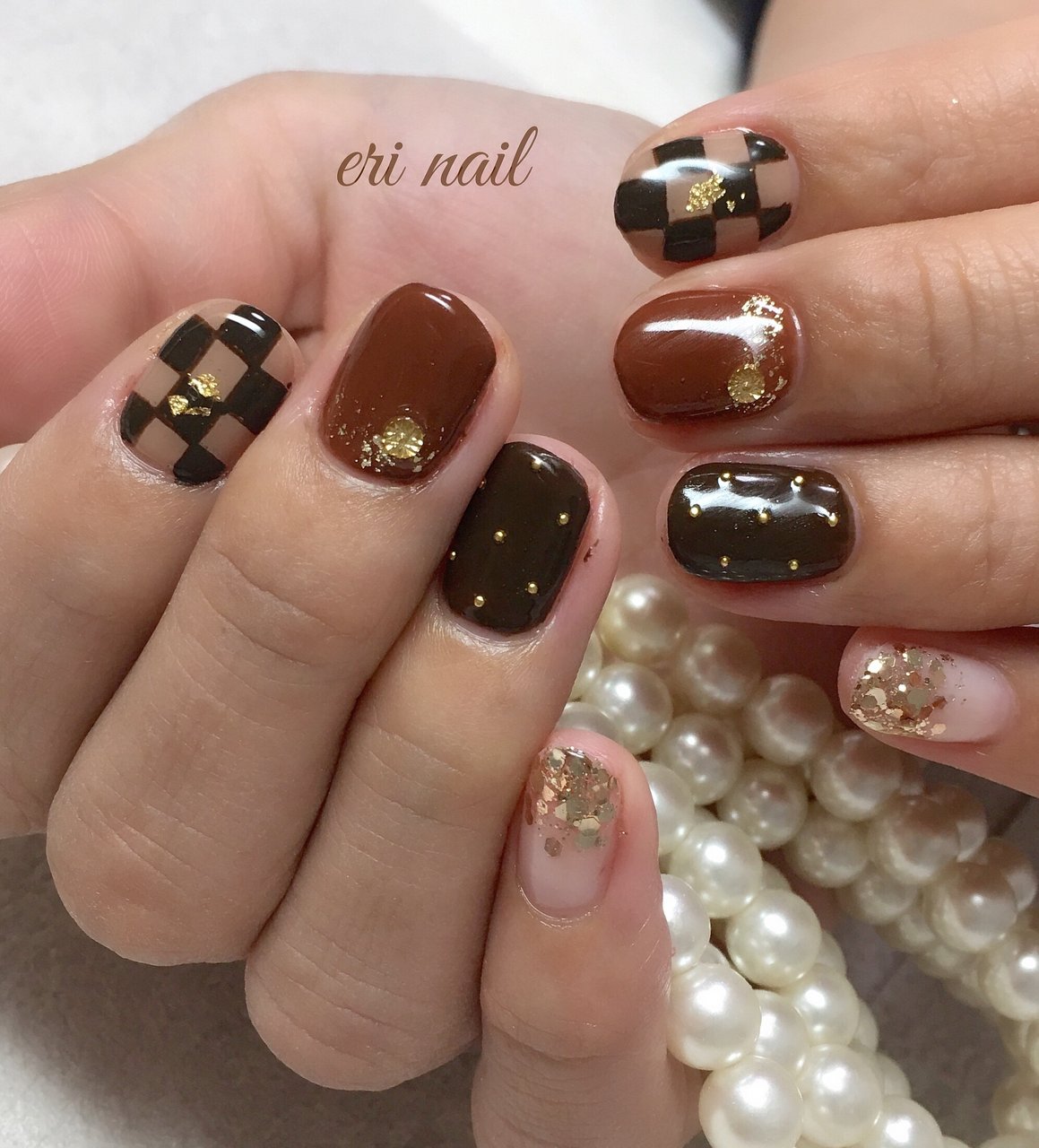 バレンタイン ハンド スイーツ ベージュ ブラウン 名古屋市天白区 自宅ネイルサロン Eri Nailのネイルデザイン No ネイルブック