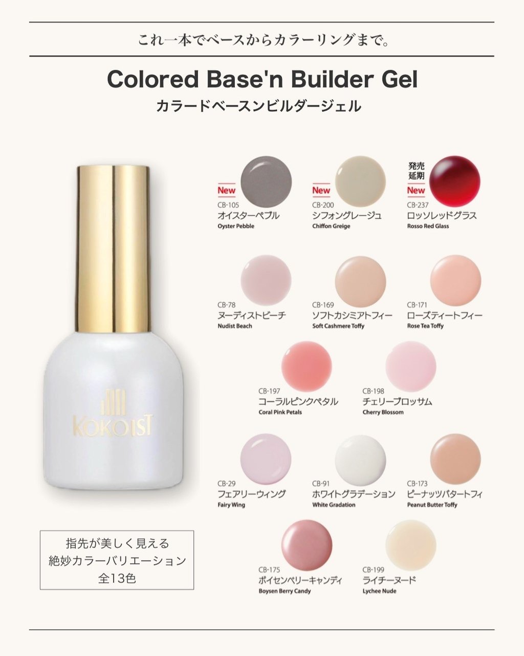 バーゲンで ココイスト カラードベースンビルダージェル 4本セット Gel 