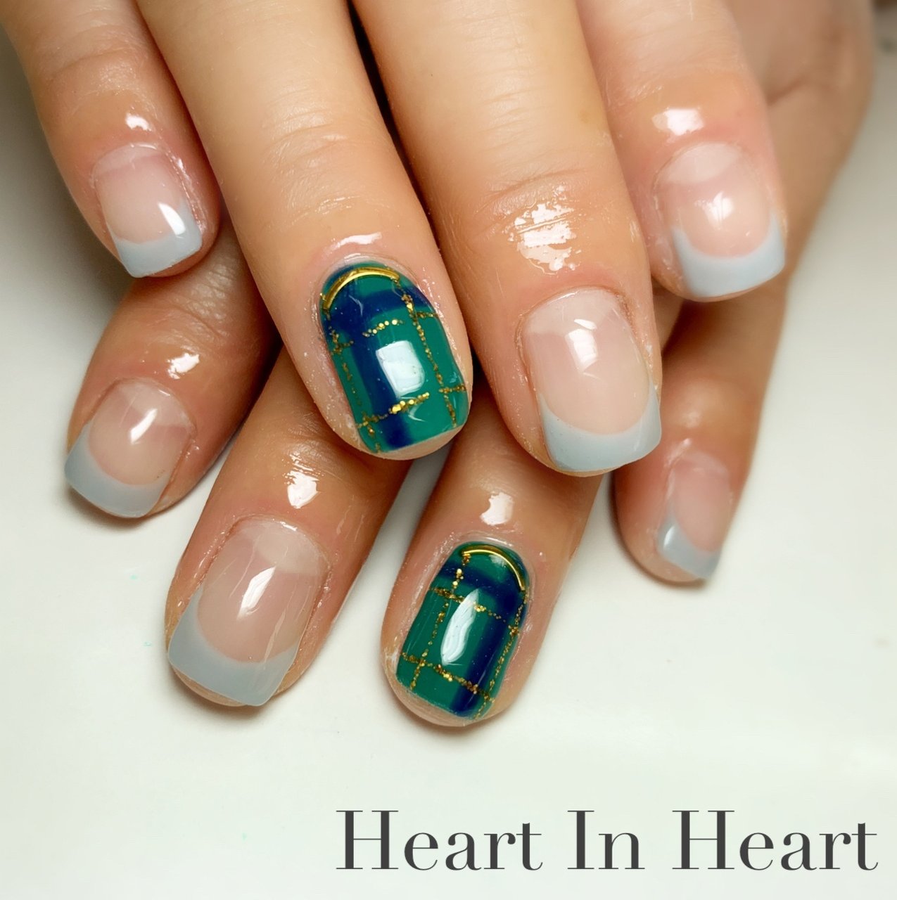 秋 冬 ハンド シンプル フレンチ Heart In Heartのネイルデザイン No ネイルブック