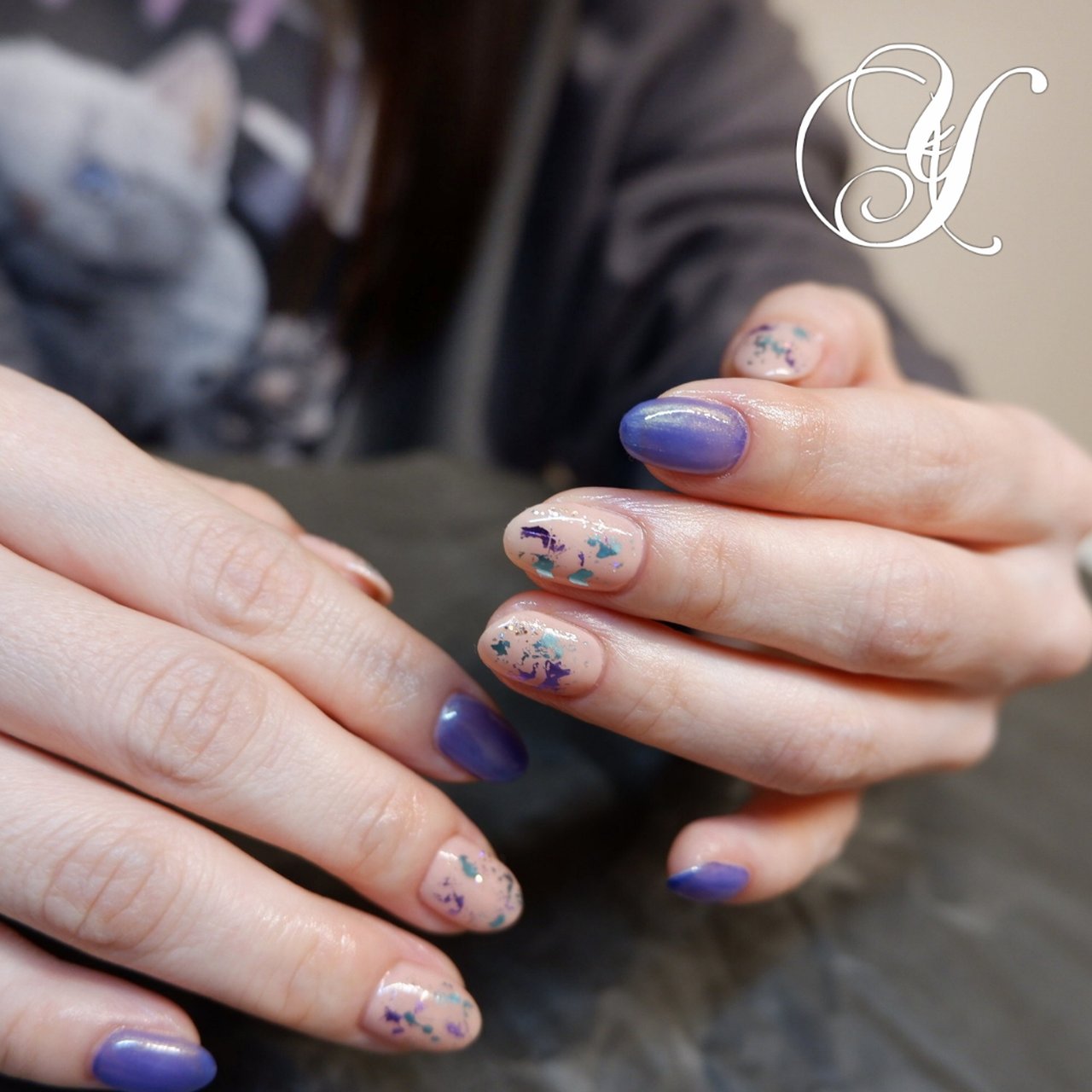 オールシーズン ハンド シンプル ラメ ホイル Yumicoのネイルデザイン No ネイルブック