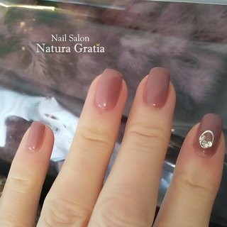 秋 ワンカラー セルフネイルのネイルデザイン ネイルブック