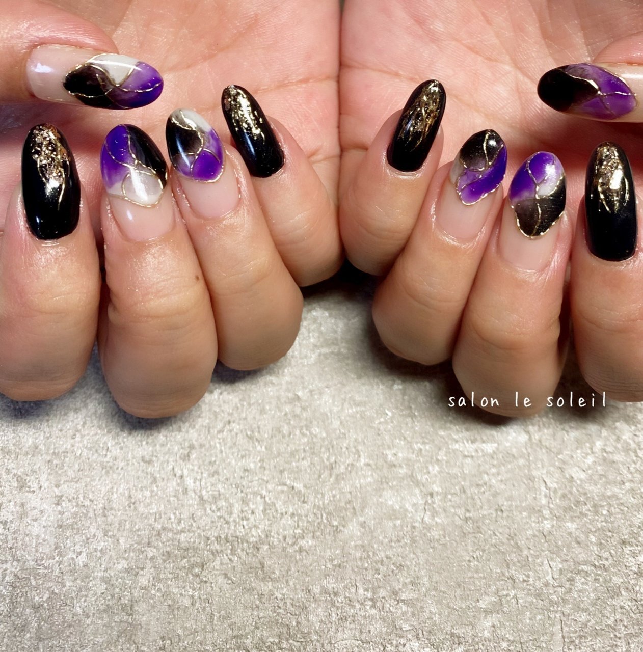 冬 ハンド ニュアンス ミラー ロング Salonsoleilのネイルデザイン No ネイルブック