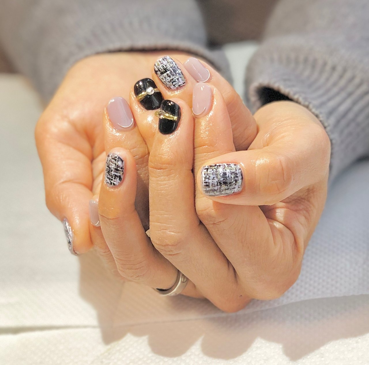 秋 冬 オールシーズン ハンド ツイード Kymiwakoのネイルデザイン No ネイルブック