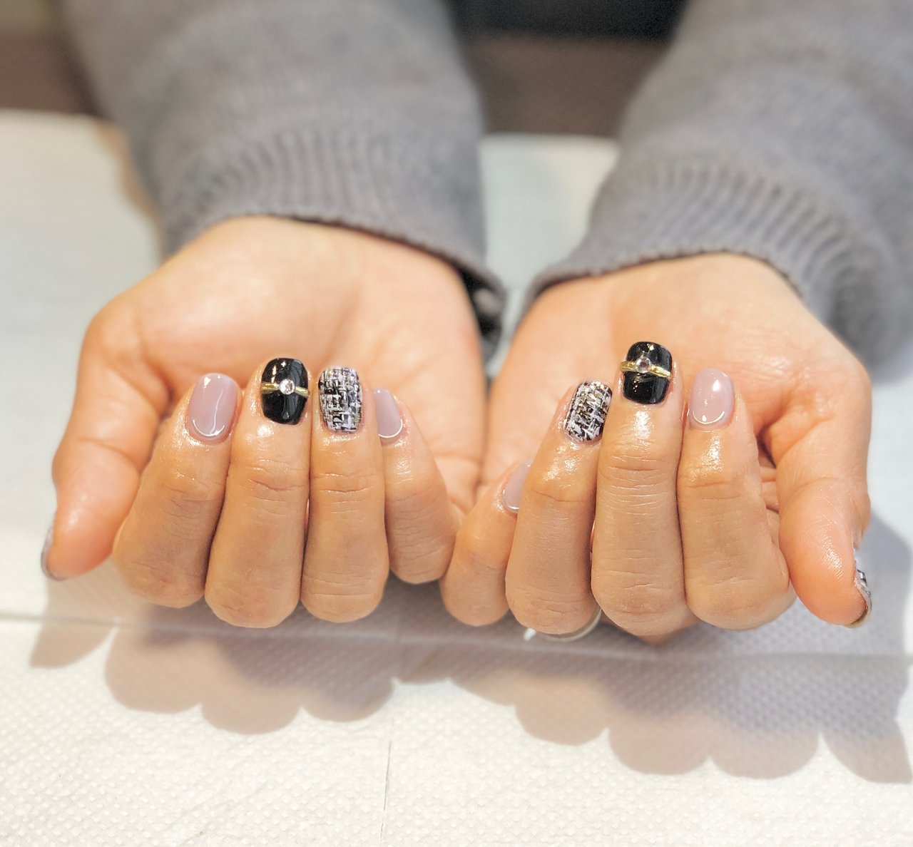 秋 冬 オールシーズン ハンド ツイード Kymiwakoのネイルデザイン No ネイルブック