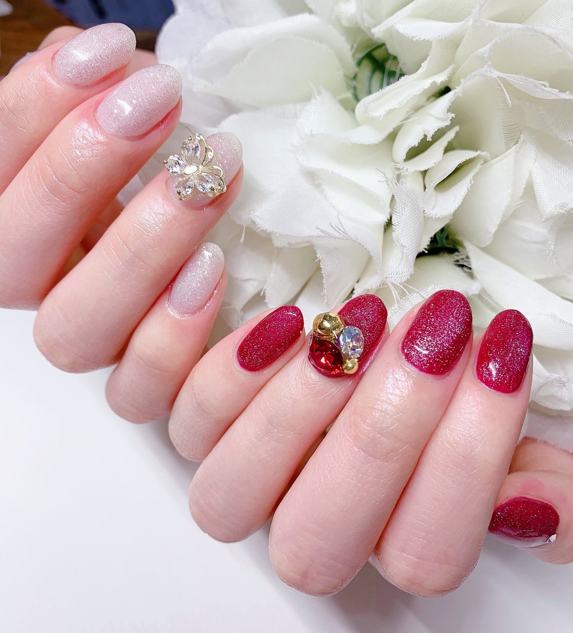 ハンド ビジュー ラメ ワンカラー マグネット あめちゃんのネイルデザイン No ネイルブック