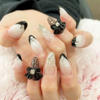フレンチ リボン レースのネイルデザイン ネイルブック
