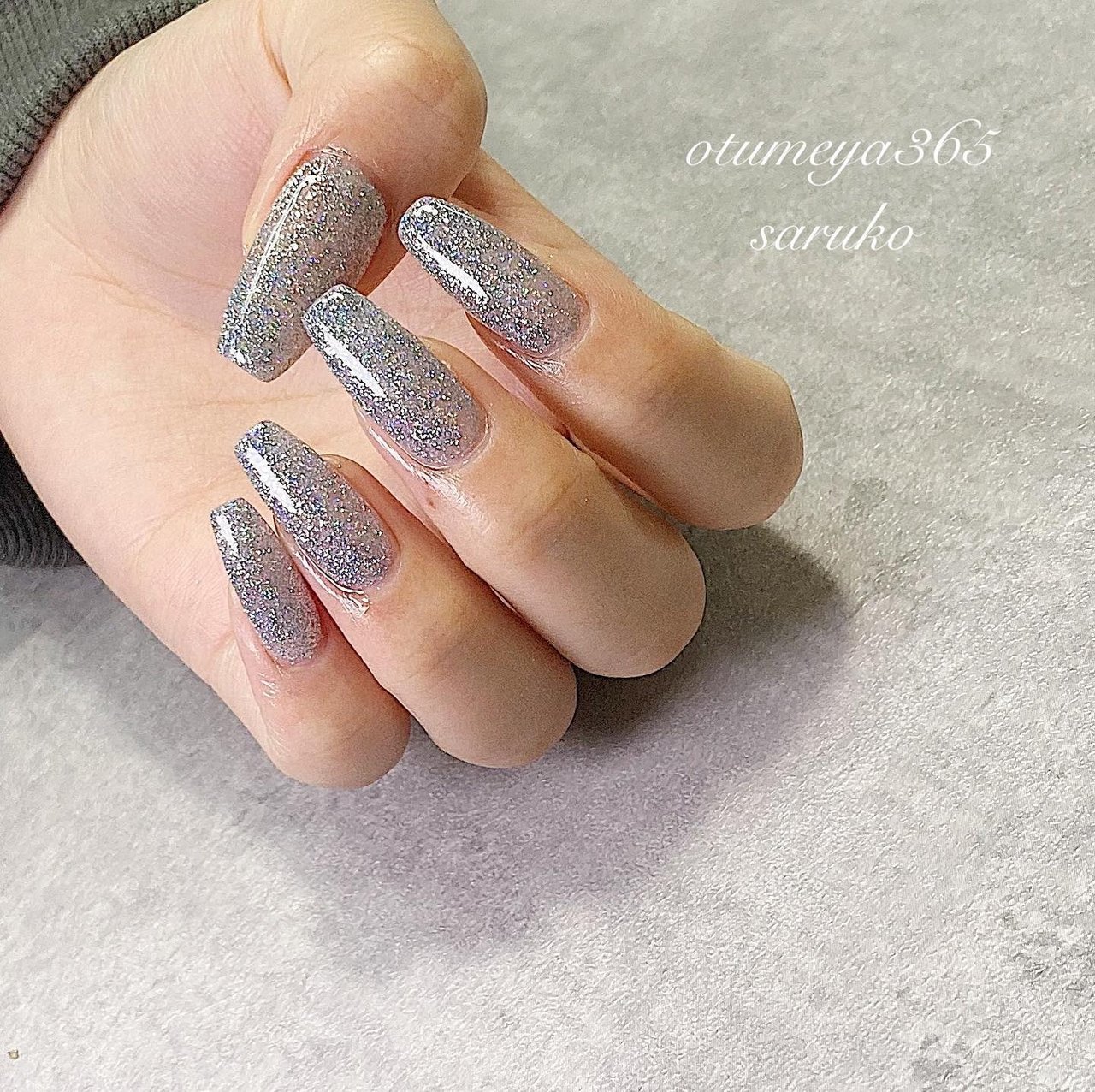 オールシーズン ハンド シンプル ラメ ワンカラー おつめや 365 さるこのネイルデザイン No ネイルブック