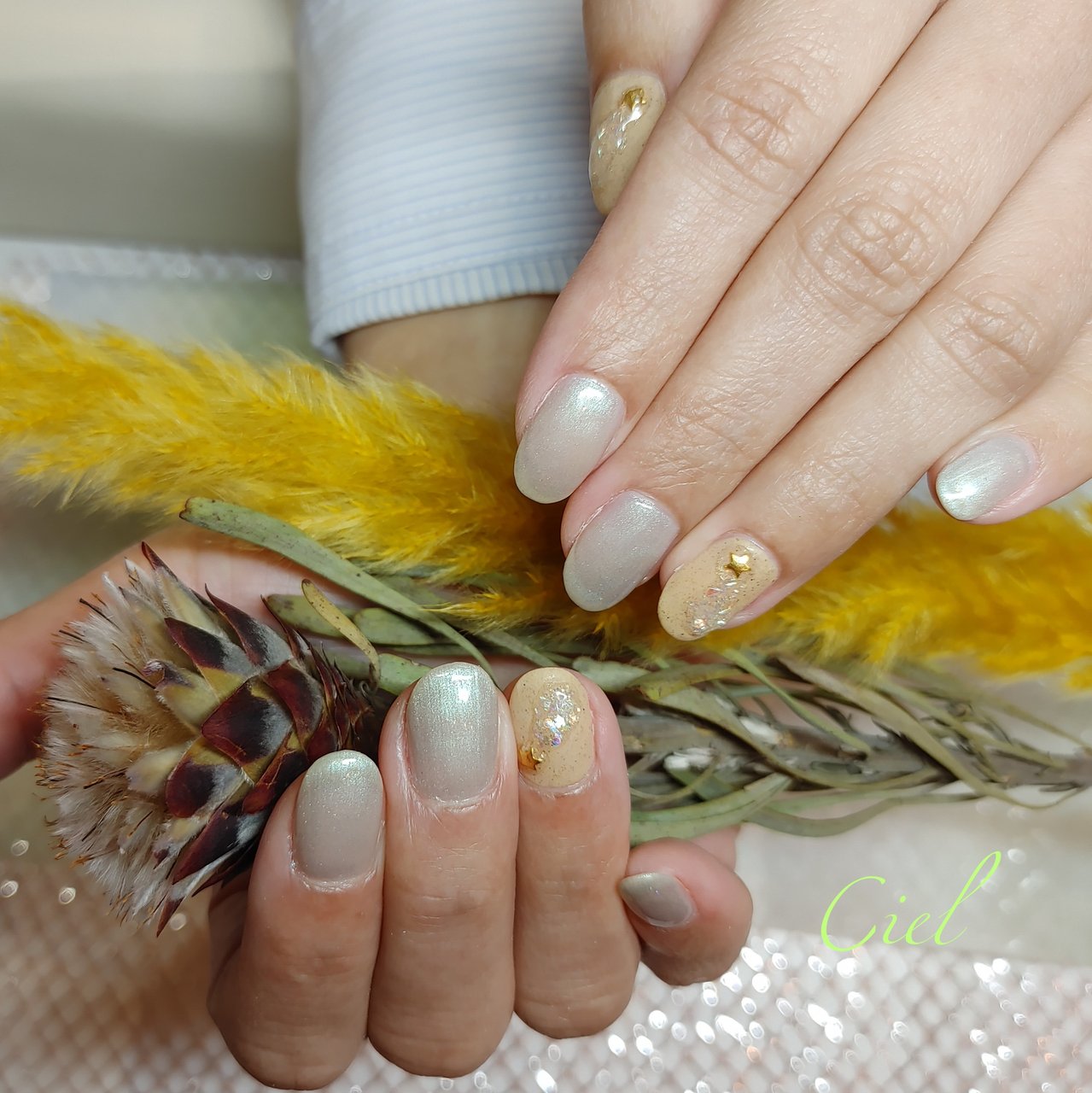 オールシーズン ハンド シンプル 星 ショート Boutique De Nails Ciel ブティークドゥネイルズ シエルのネイル デザイン No ネイルブック