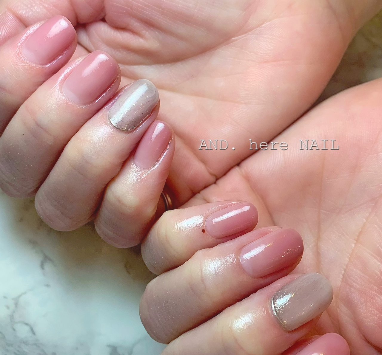 オールシーズン オフィス グラデーション ラメ マーブル Miwannieのネイルデザイン No ネイルブック