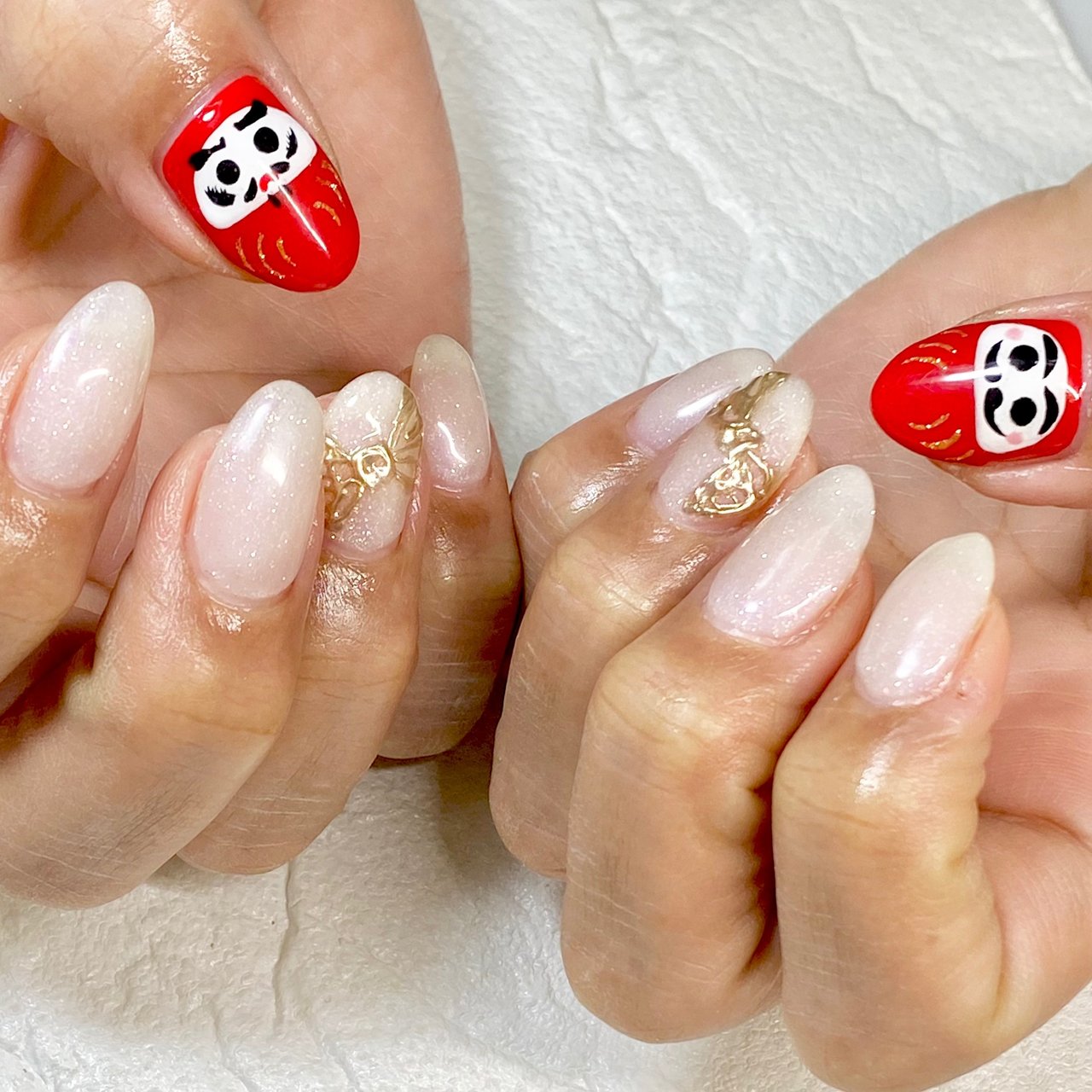 冬 ハンド ミラー リボン ホワイト Nail Salon Lamer ラメール のネイルデザイン No ネイルブック