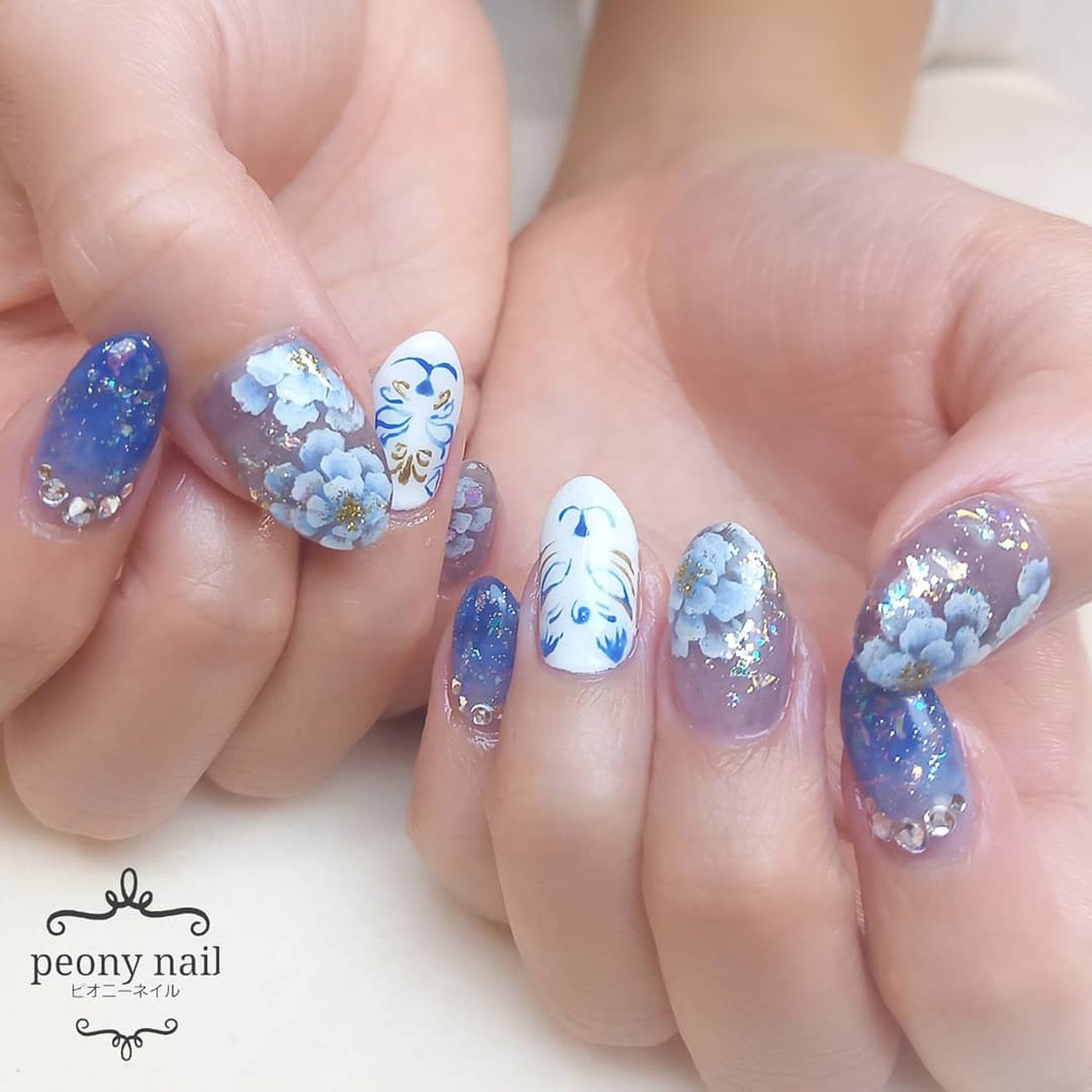 オールシーズン お正月 オフィス ブライダル ハンド Peony Nail ピオニーネイル横浜のネイルデザイン No ネイルブック