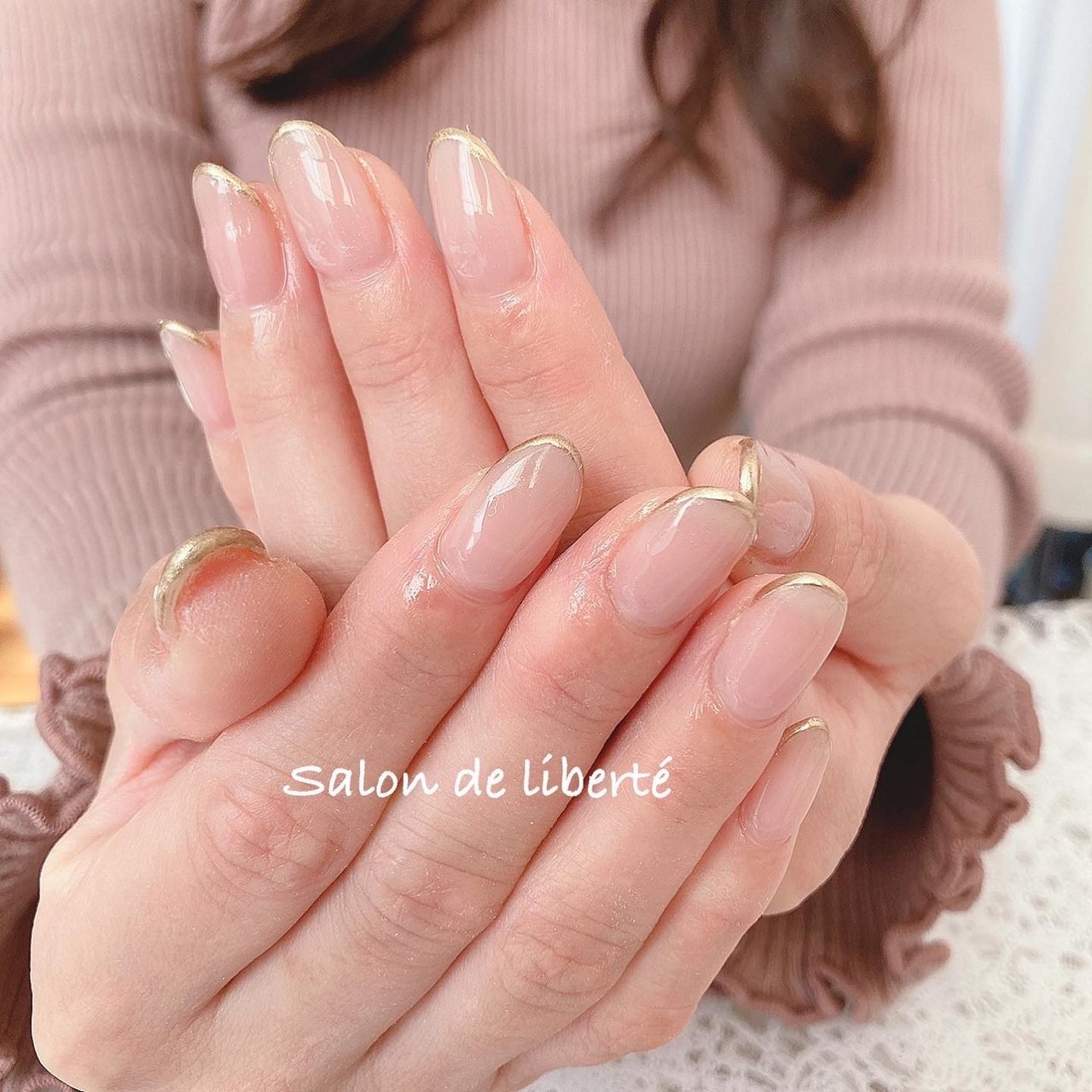 シンプル フレンチ 変形フレンチ ラメ ワンカラー 旭市ネイルサロン リベルテ Salon De Liberte アイラッシュ匝瑳市ネイル サロンのネイルデザイン No ネイルブック