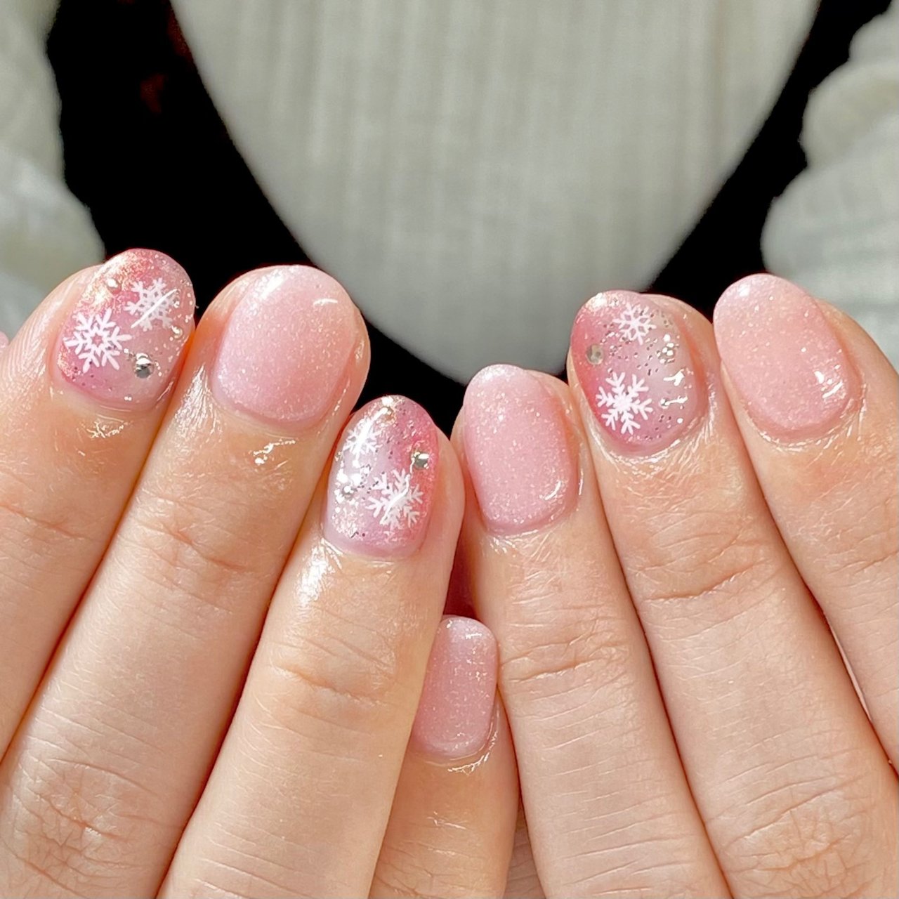 冬 オフィス ハンド シンプル 雪の結晶 Nail Salon Lamer ラメール のネイルデザイン No ネイルブック