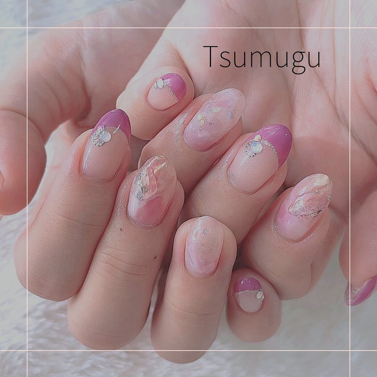 春 オールシーズン オフィス デート ハンド Nail Salon Tsumugu ネイルサロン ツムグ のネイルデザイン No ネイルブック