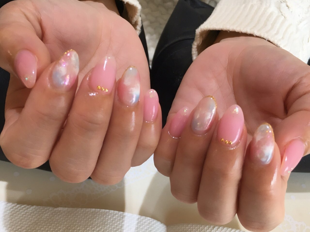 冬 オールシーズン タイダイ ホワイト ピンク A Nailのネイルデザイン No ネイルブック