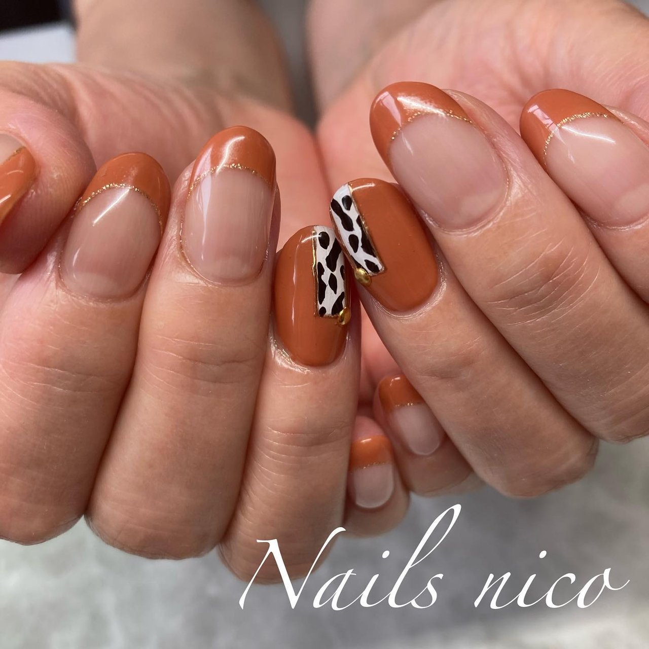 秋 冬 ハンド シンプル フレンチ 水戸市ネイル スクール Nails Nicoのネイルデザイン No ネイルブック