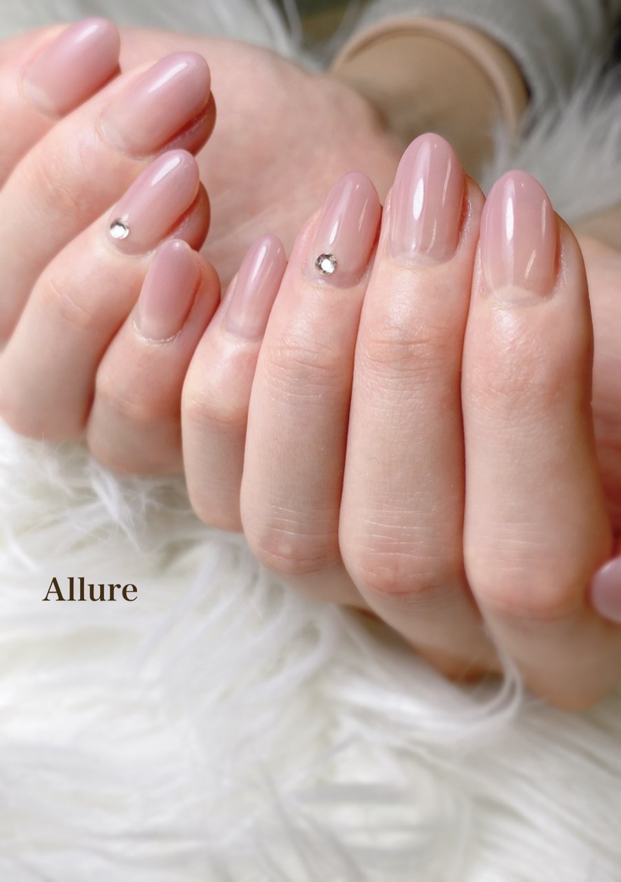 グラデーション ビジュー ピンク ジェルネイル Allure アリュール 京都三条のネイルデザイン No ネイルブック