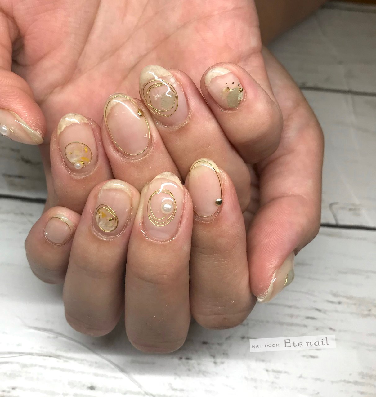 オールシーズン ハンド シェル ワイヤー クリア Ete Nailのネイルデザイン No ネイルブック