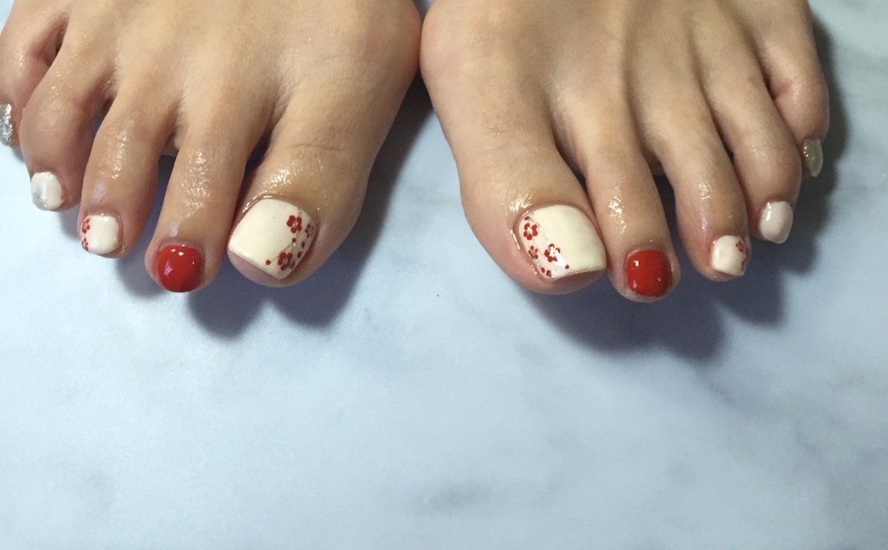 春 フット Navyのネイルデザイン No ネイルブック