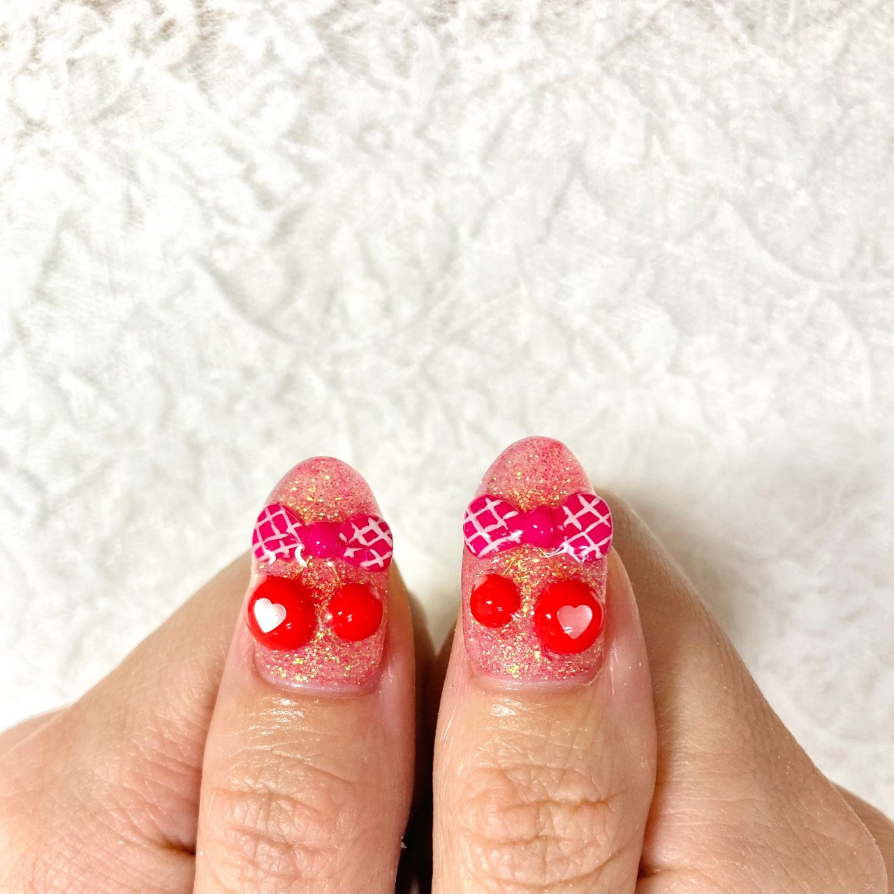 ハンド/ラメ/ハート/星/3D - nail salon Pink Bunnyのネイルデザイン 
