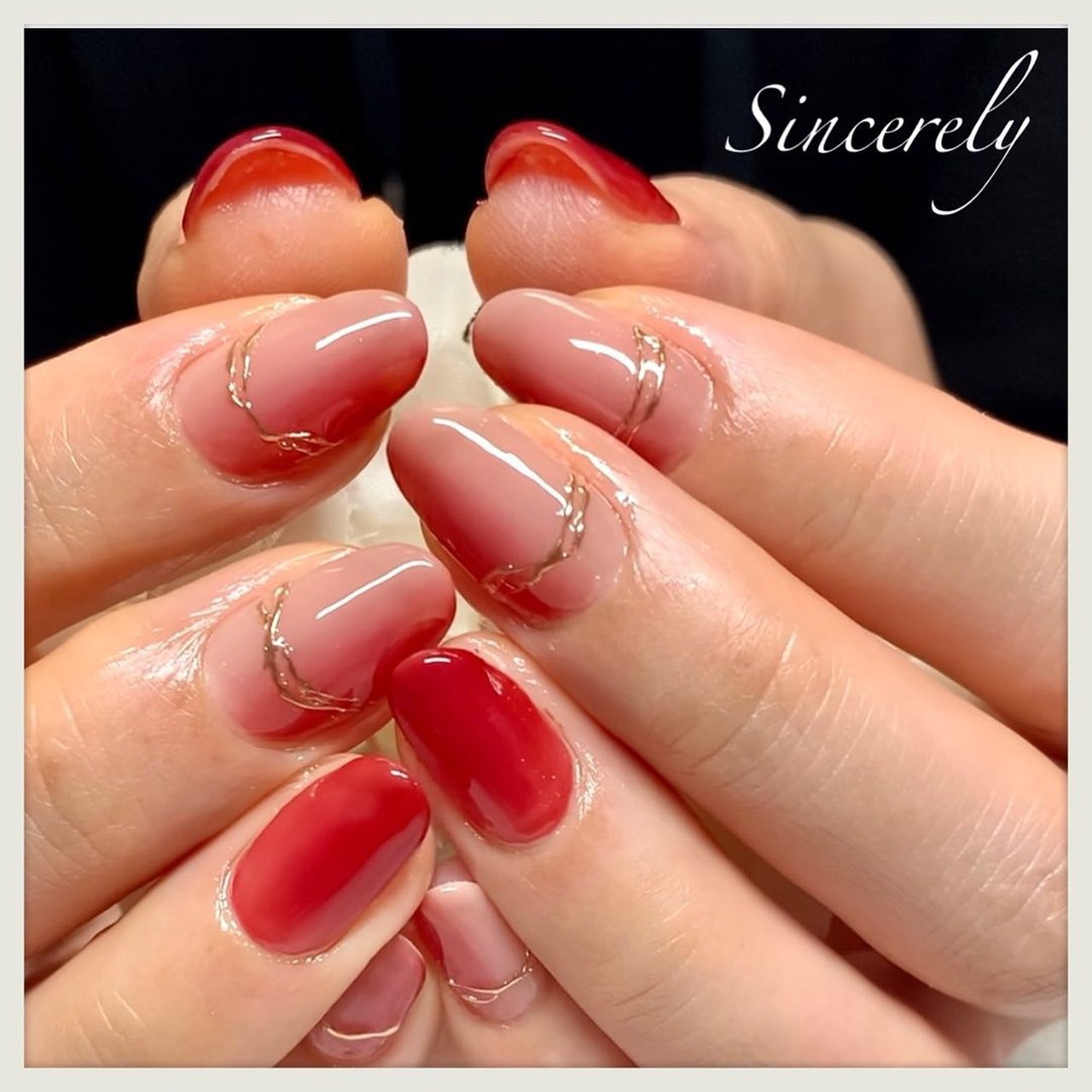 秋 冬 バレンタイン デート ハンド Sincerelyのネイルデザイン No ネイルブック