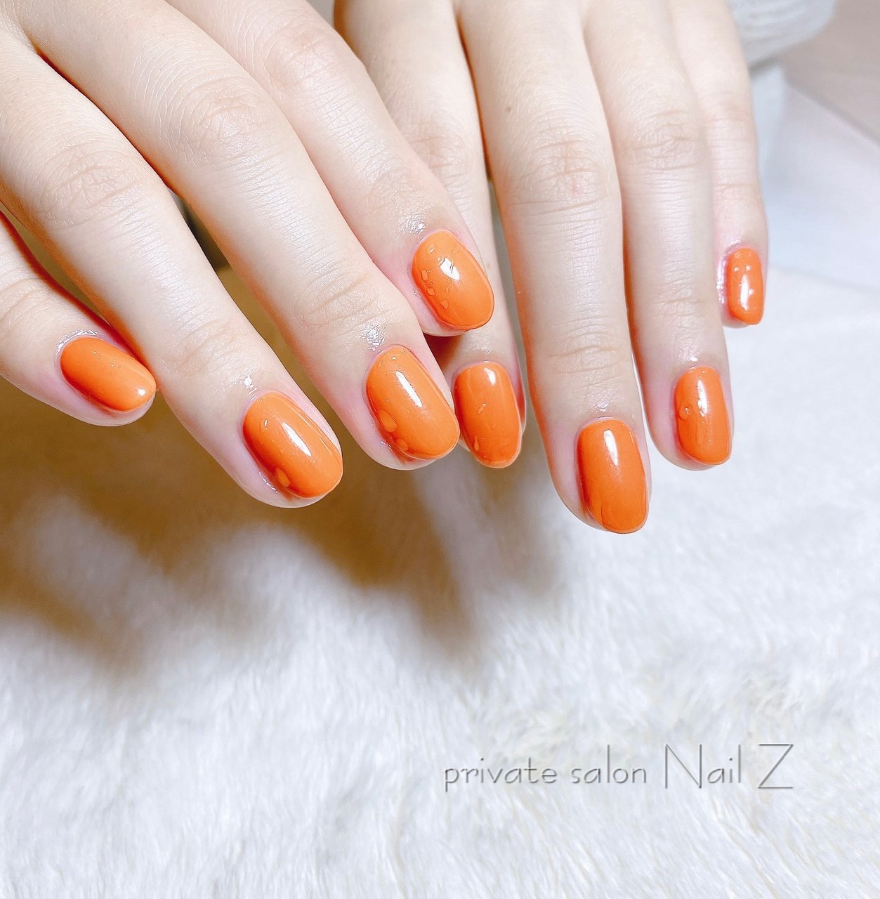 ハンド ワンカラー ショート オレンジ ジェルネイル Nail Z ネイルジー のネイルデザイン No ネイルブック