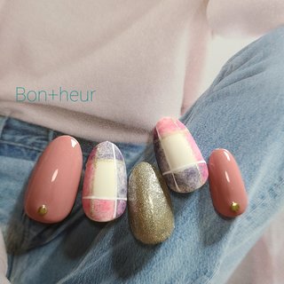 ベージュ ピンク ネイビーのネイルデザイン ネイルブック