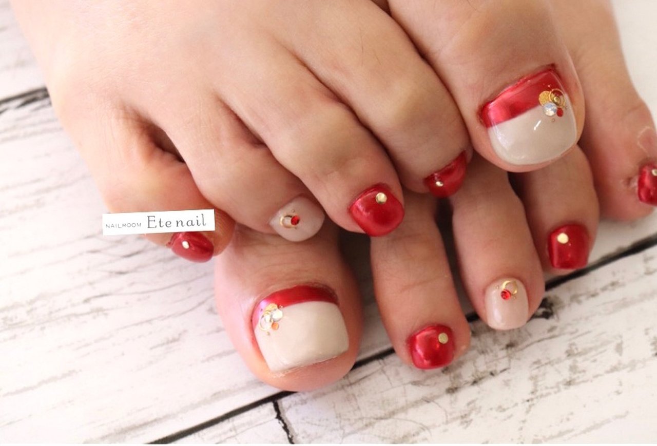 冬 バレンタイン デート 女子会 フット Ete Nailのネイルデザイン No ネイルブック