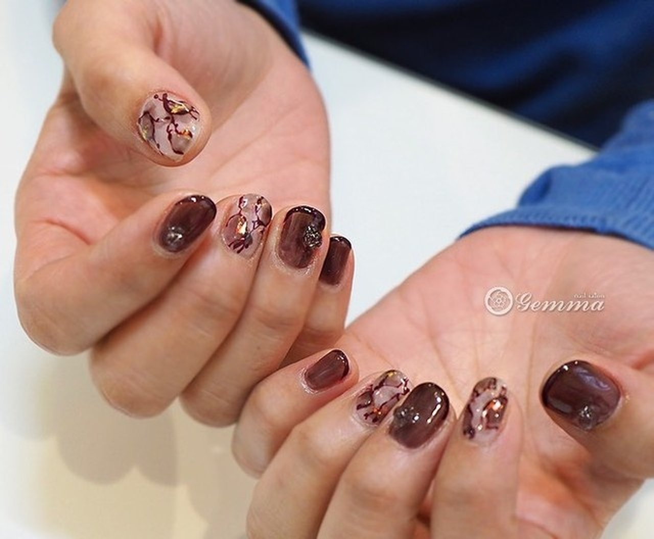 秋 冬 オールシーズン ハンド ボルドー Gemmaのネイルデザイン No ネイルブック