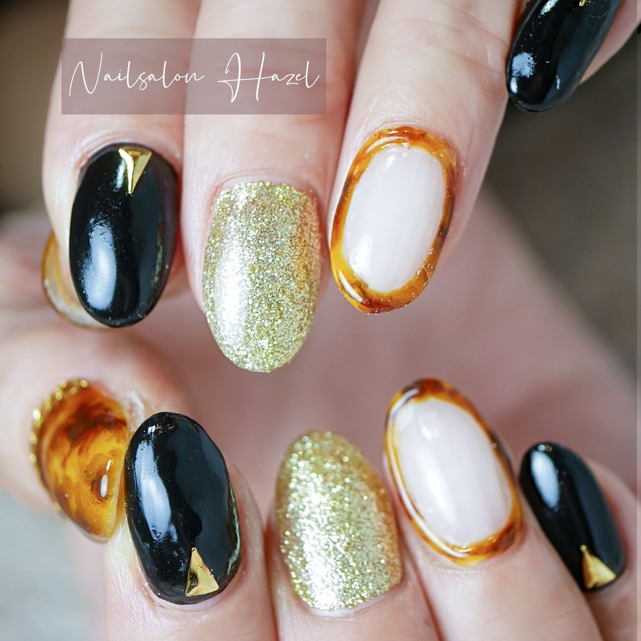 秋 冬 ハンド シンプル べっ甲 Nailsalon Hazelのネイルデザイン No ネイルブック