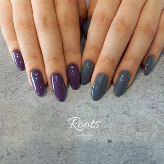 パープル グレー スモーキーのネイルデザイン ネイルブック