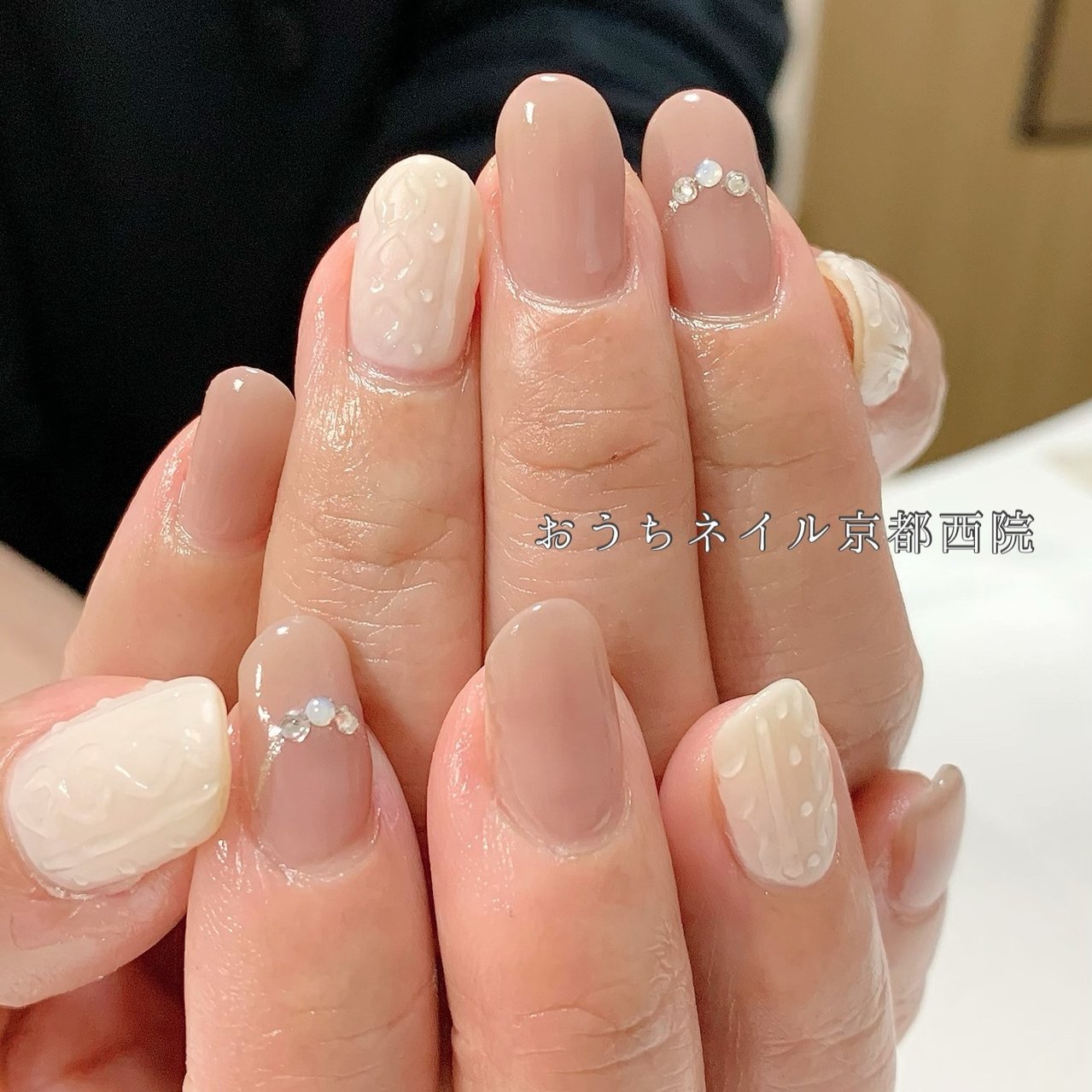 冬 ハンド シンプル ワンカラー ニット おうちネイル京都西院 森本かおりのネイルデザイン No ネイルブック