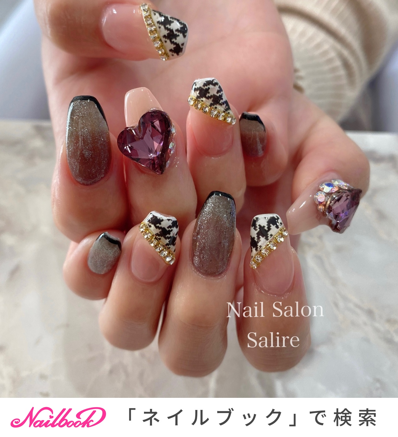 女性に人気 お客様完成品 千鳥ネイル ガーリー ピンクネイル 冬ネイル シンプルネイル ネイルチップ 付け爪 Ucs Gob Ve