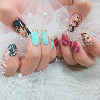 ネイルチップ オーダー フレンチ マグネット ドット リボン 量産型