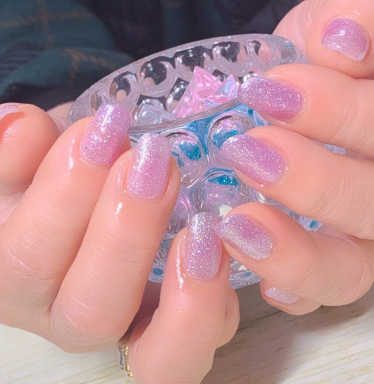 オールシーズン ハンド シンプル ラメ パープル 彩爪花のネイルデザイン No ネイルブック