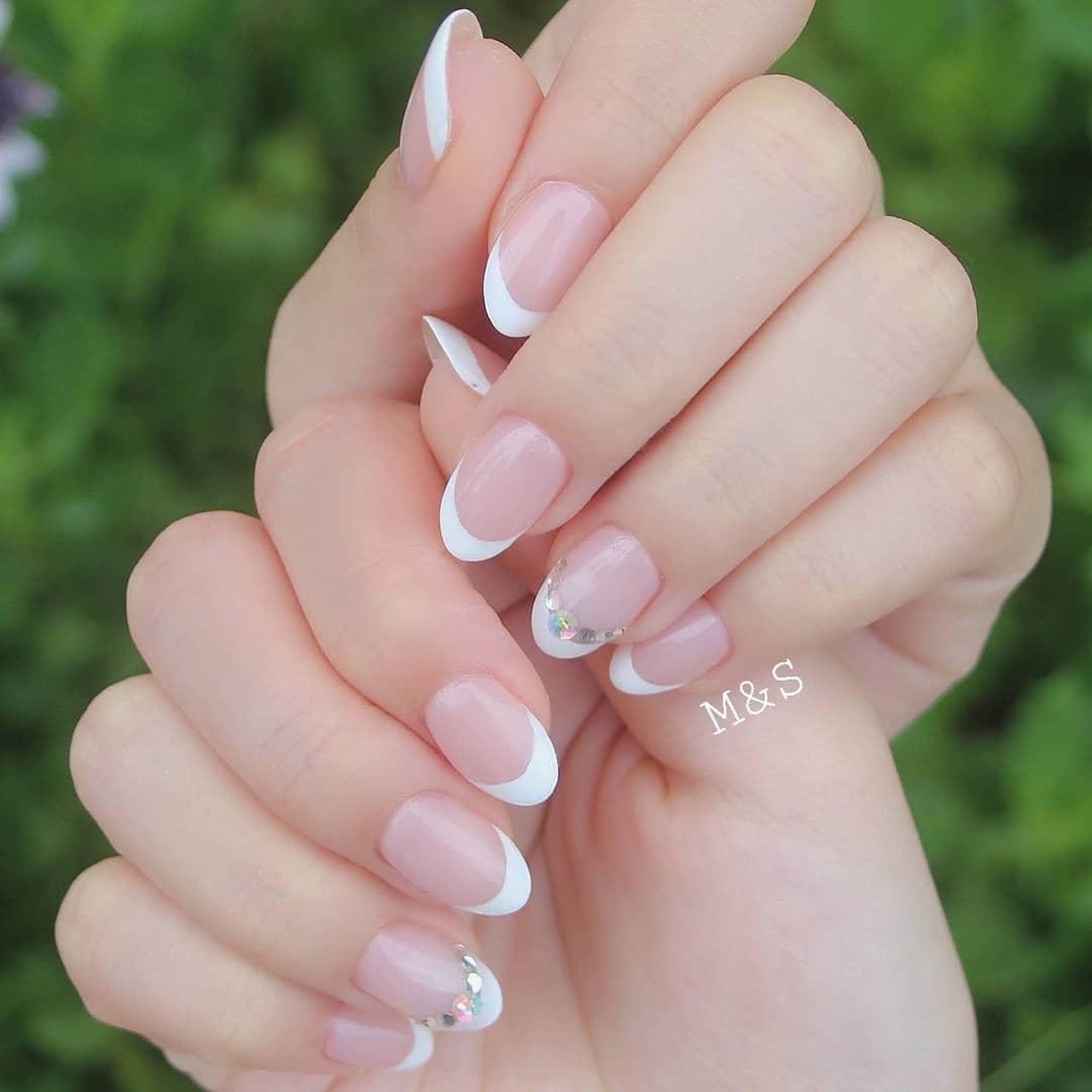 オールシーズン ハンド フレンチ ホワイト ベージュ Moaura Nails Sunny Latteのネイルデザイン No ネイルブック