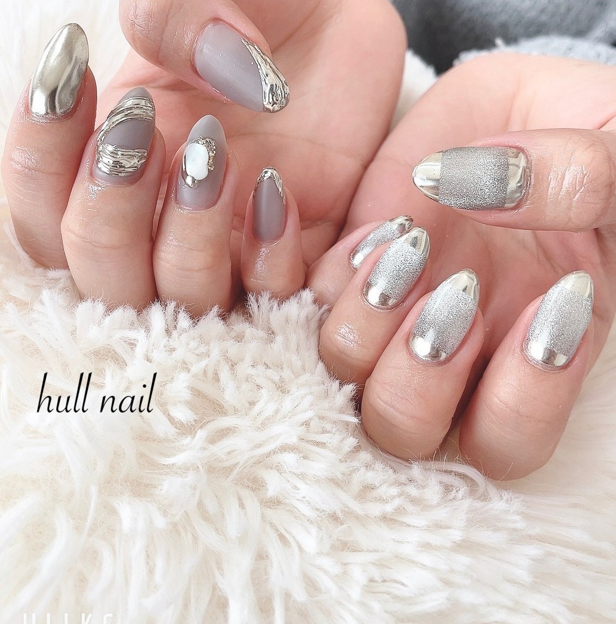 秋 冬 ハンド フレンチ シェル Hull Nailのネイルデザイン No 695 ネイルブック